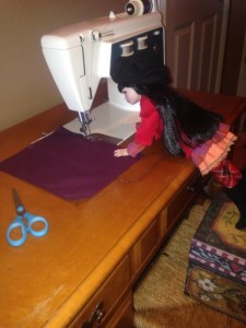 Sewing one of many straight lines...