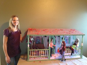 To show you the scale, here's Laurie standing beside the porch.